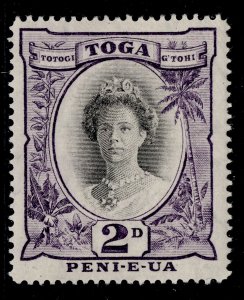 TONGA GV SG57, 2d agate & aniline violet, LH MINT. Cat £18.