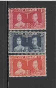 NEW ZEALAND #223-225 1937 CORONATION ISSUE MINT VF LH O.G bb