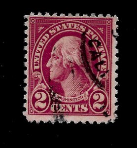 US 1928 Sc#634 A, 2 c Washington Type II USED - Light CALF Cancel - Vivid Color