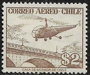 Chile #C175 MNH Stamp - Helicopter Over Bridge