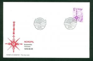 Sweden.  FDC 1978  Cachet  North Arrow. Engraver Martin  Morck