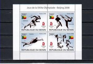 Benin, Scott cat. 1462. Beijing Olympics sheet of 4. ^