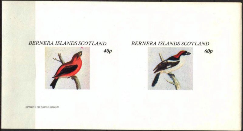 {B193} Bernera Scotland Birds (7) Sh.2 Imperf. MNH Cinderella !!