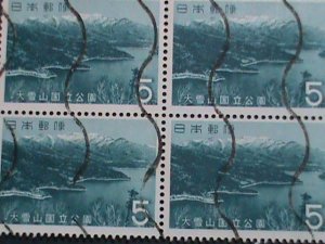 ​JAPAN STAMP-1963 SC# 797 LAKE SHIKARIBETSU HOKKAIDO -USED BLOCK OF 4-EST.-$4