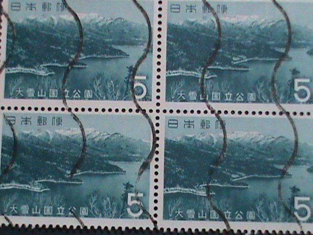 ​JAPAN STAMP-1963 SC# 797 LAKE SHIKARIBETSU HOKKAIDO -USED BLOCK OF 4-EST.-$4