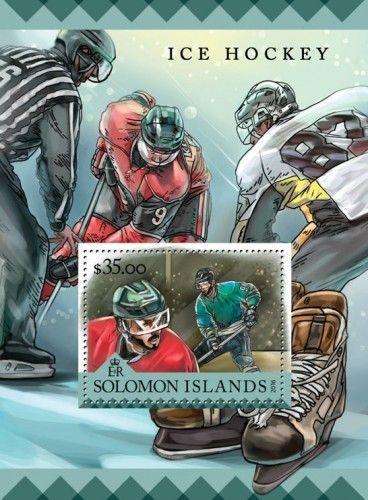 Solomon Islands Ice Hockey Winter Sports MNH stamp set 2 sheets