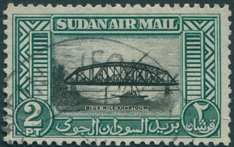 Sudan 1950 2p black & blue-green SG115 used