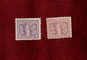 USA MH 1919 VICTORY ISSUE STAMPS 2 SHADES SCOTT # 537