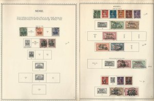 Memel Stamp Collection on 6 Minkus specialty Pages, 1920-23, DKZ
