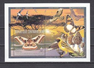 Central Africa, 1996 issue. Butterfly s/sheet.