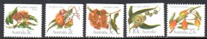 AUSTRALIA 848-52 MNH SCV $2.45 BIN $1.50 FLOWERS