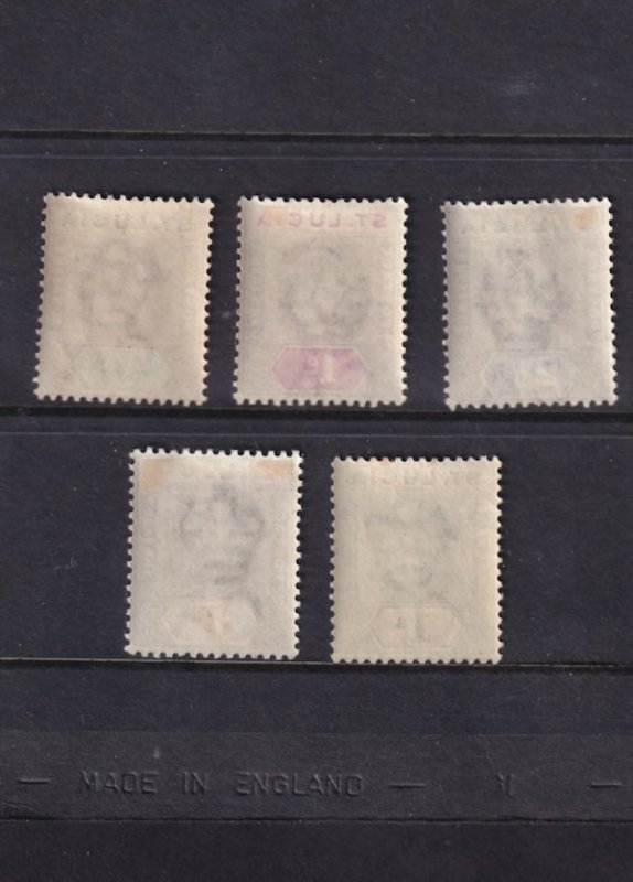 St.Lucia, Scott 43-49, Mint NH, Wmk 2 CCA, Edward VII, !902-1903