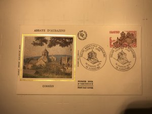 France Colorano silk FDC, 18 février 1978, Eglise abbatiale Aubazine