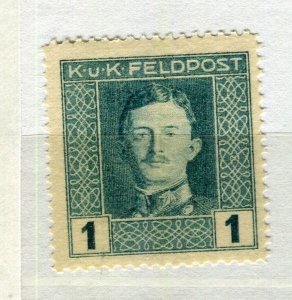 AUSTRIA; 1917-18 early Karl I , KuK Feldpost issue Mint hinged 1h. value
