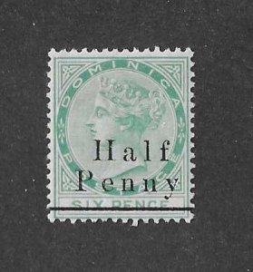 Dominica Sc #13 Half Penny on 6p  OG VF