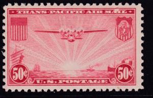 United States 1937 C22 50c carmine China Clipper  F/VF/NH(**)