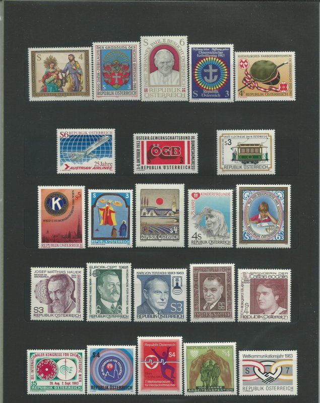 1983 Austria Unused Never Hinged Year Set