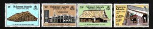 Solomon Is.-Sc#457-60-unused NH set-Christmas-Churches-1981-