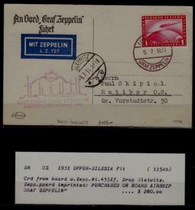 Germany Zeppelin card 5.7.31 Glewitz