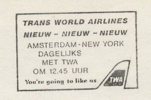 Meter cut Netherlands 1985 Trans Worls Airlines - TWA - Amsterdam - New York 