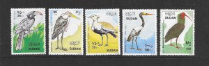 BIRDS-SUDAN #387-91 MNH