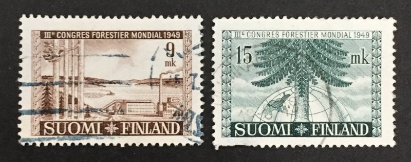 Finland 1949 #281-2, Forestry Congress, Used, CV $9.