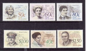 New Zealand-Sc#987-92-unused NH set-Heritage-The Achievers-1990-id4-