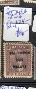 MALAYA JAPANESE OCCUPATION PERAK P0506 DN 10C SG J249A    MNH