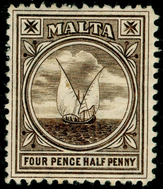 MALTA SG57, 4½d brown, M MINT. Cat £40. 