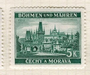 BOHEMIA MORAVIA; 1939 early Local Pictorial issue fine Mint hinged 5K. value