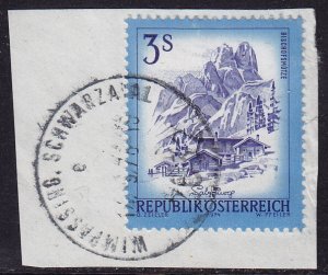 Austria - 1974 - Scott #963 - used on piece - WIMPASSING SCHWARZATAL pmk