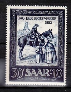 German Area - Saar Sc B91 NH issue of 1952 - Horses - Mail Week