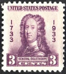 SC#726 3¢ General Oglethorpe (1933) MNH