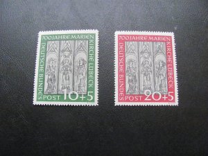 GERMANY 1951 MNH SIGNED SCHLEGEL  SC B316-17 FRESCOES SET $160+ (100)