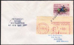 NEW ZEALAND PANAMA 1972 Ship cover 'Cympic' mixed franking - Paquebot......B5848