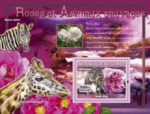 Guinea 2007 MNH - Roses / Animaux Sauvages / Wild Animals. Mi 4729/BL1183