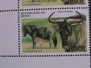 BENIN-1996-SC#933 LOVELY WILD ANIMALS MNH IMPRINT BLOCK VERY FINE