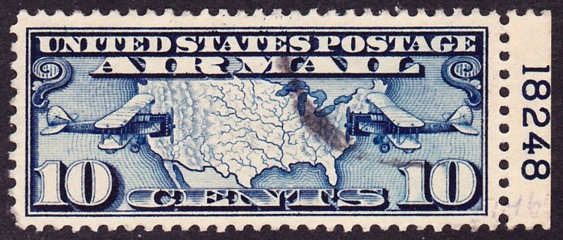 US #C7 Used VF-XF. Plate #18248 Single. Fresh color.   11303