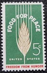 US #1231 MNH Single, Food For Peace, SCV $.25