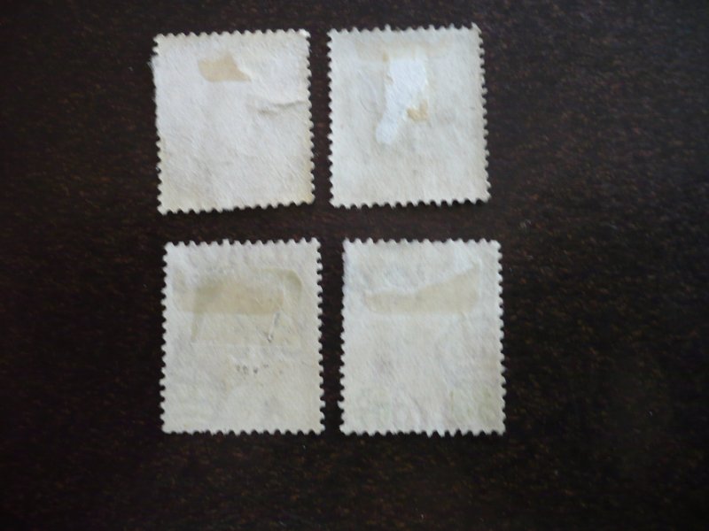 Stamps - Malaya Johore - Scott# 101,106,107,110 - Used Partial Set of 4 Stamps