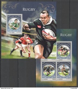 2016 Sierra Leone Sport Rugby Stars Kb+Bl ** Stamps St377