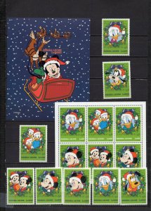 SIERRA LEONE 1997 DISNEY CHRISTMAS SET OF 8 STAMPS,SHEET OF 6 STAMPS & S/S MNH