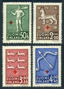 Finland B54-B57,MNH.Michel 271-274. Red Cross-1943.Coat of Arms.