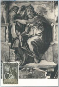 71070 -  VATICANO   - Postal History - MAXIMUM CARD -  Art MICHELANGELO 1964