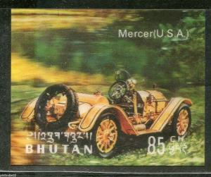 Bhutan 1971 Car Mercer USA Antique Automobiles Exotica 3D Stamp Sc 128h MNH 3257