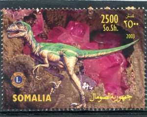 Somalia 2003 DINOSAURS MINERALS Lions Emblem 1 value Perforated Mint (NH)