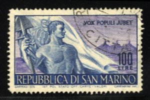 San Marino #276 Cat$60, 1948 100L dark blue and deep violet, used