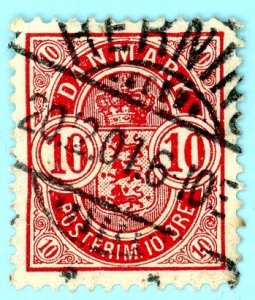 Denmark, Scott #45, Used