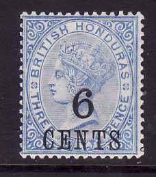 British Honduras-Sc#36- id6-unused VLH 6c on 3p QV-1891-