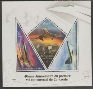 MALI - 2016 - Concorde, 40th Anniv - Perf 3v Sheet #1 - MNH - Private Issue